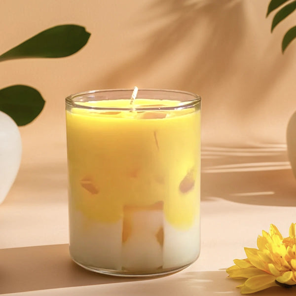 Iced Mango Scented Candle – Premium Soy & Gel Wax Blend | Mango, Oud Smooth Fragrance | Perfect for Gifting & Home Decor