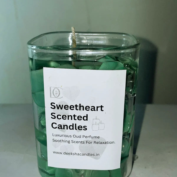 Sweetheart Candle | Scented Lovely Candle Jelly Candle Smooth Oud Aroma | 100% Pure Soya Wax | Deeksha Candles