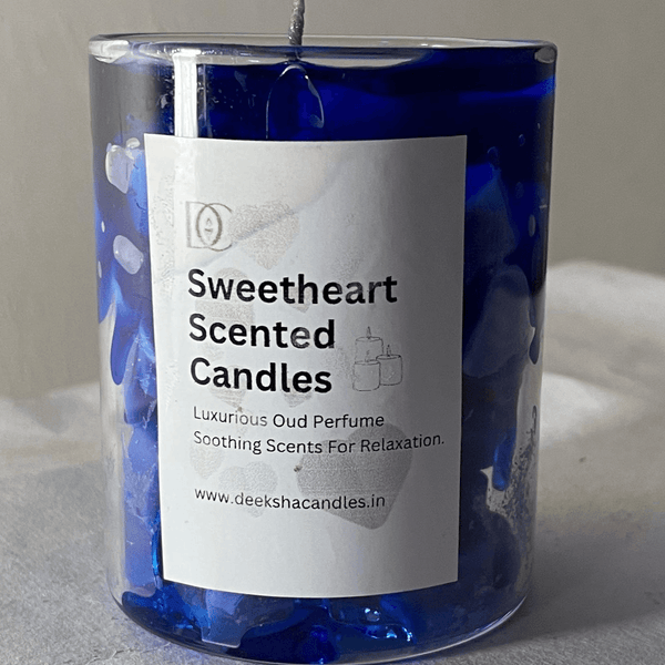 Sweetheart Candle | Scented Lovely Candle Jelly Candle Smooth Oud Aroma and Lavender | 100% Pure Soya Wax | Deeksha Candles