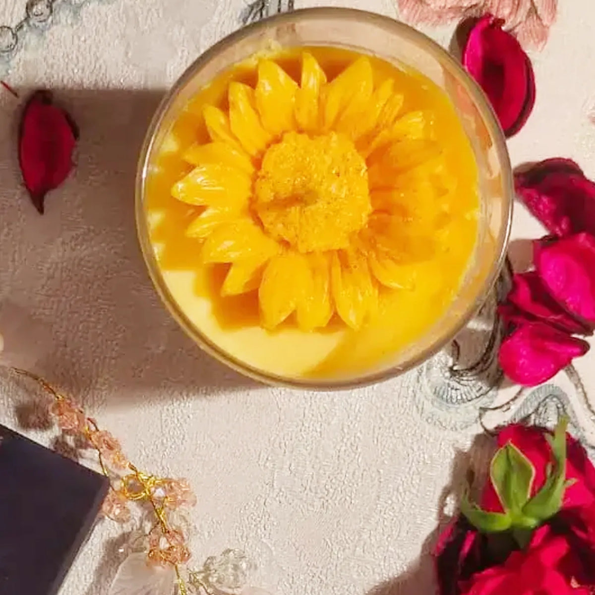Flower Scented Candle | Pure Floral Essence | Luxurious Oud| 100% Soy Wax | 30+ Hour Burn | Deeksha Candles