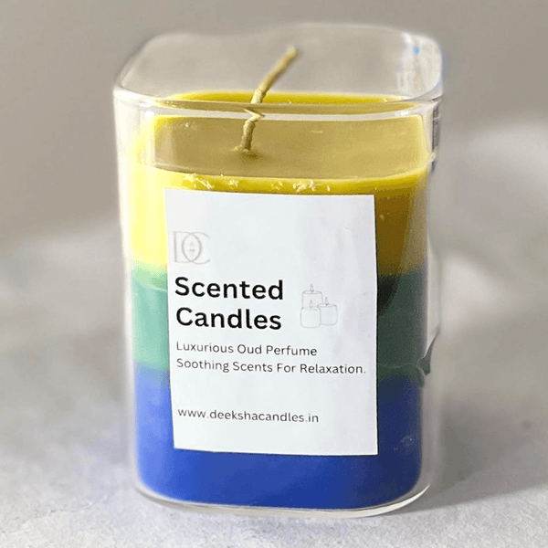 Colorful Scented Candle – Long-Lasting Soy Wax | Vibrant Fragrance & Decor | Deeksha Candles