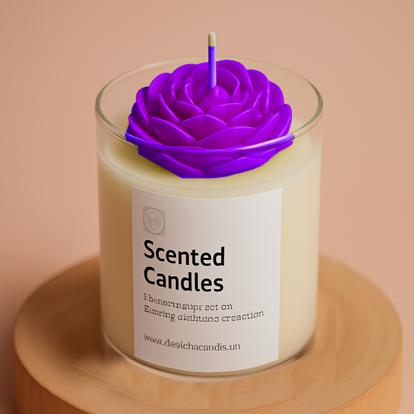 Purple Rose Candle Scented Lovely Candle Smooth Oud Aroma | Scented Candle