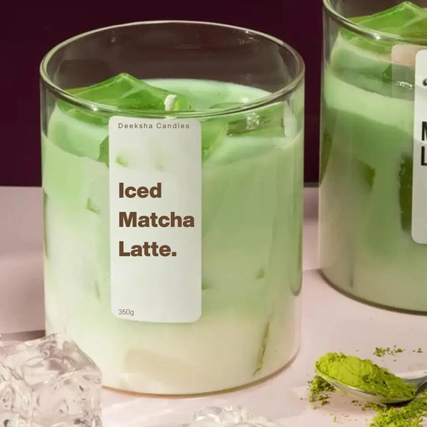 Iced Matcha Latte Scented Candle – A Refreshing Blend of Matcha & Vanilla | Perfect for Home Décor & Gifting