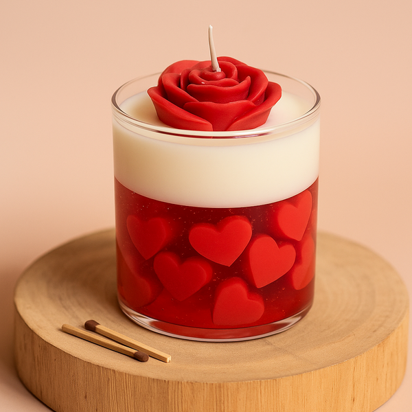 Heart Rose Candle Iced Scented Lovely Candle Jelly Candle Smooth Oud Aroma