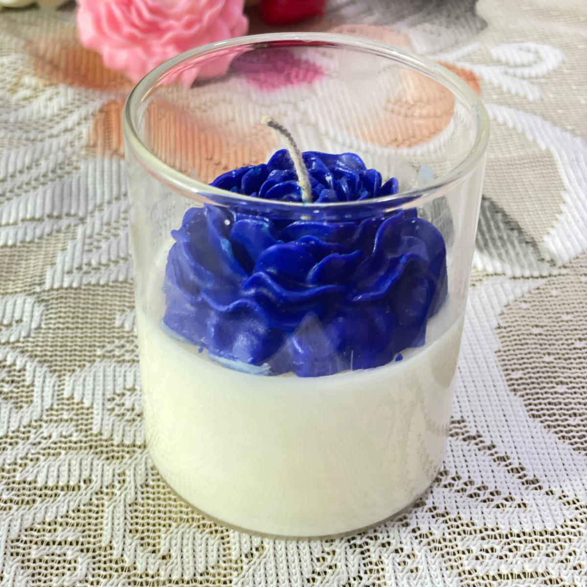 Blue Rose Candle Scented Lovely Candle Smooth Oud Aroma | Scented Candle