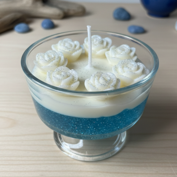Ocean Bloom Light Rose Gel Candle | Perfect for Home Décor & Gifting