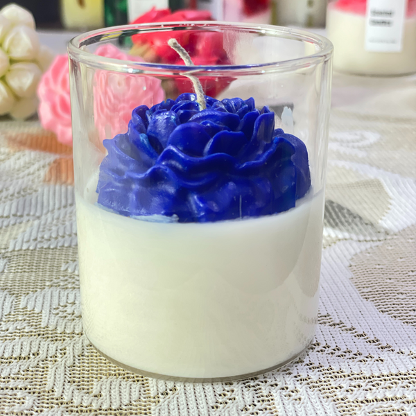 Blue Rose Candle Scented Lovely Candle Smooth Oud Aroma | Scented Candle