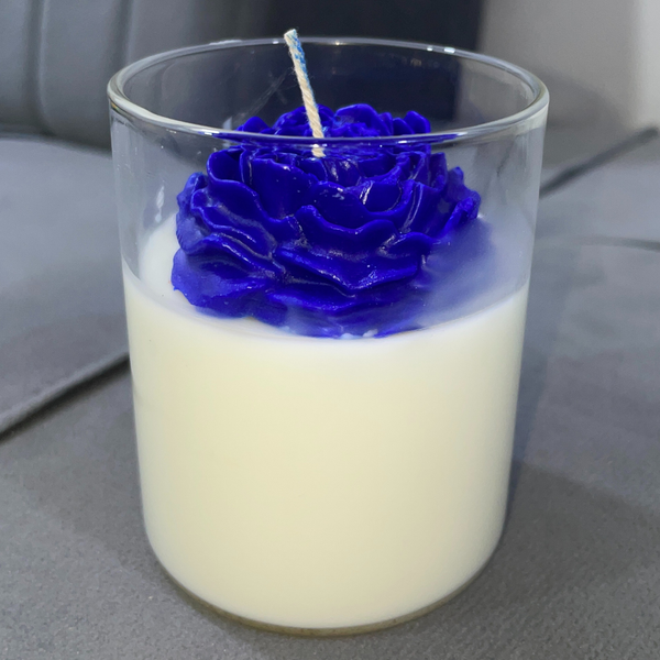Blue Rose Candle Scented Lovely Candle Smooth Oud Aroma | Scented Candle