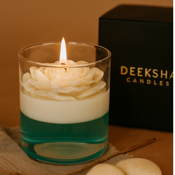 Ocean Bloom Rose Gel Candles | Perfect for Home Décor & Gifting