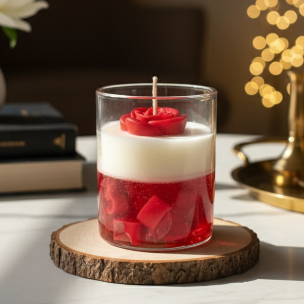 Heart Rose Candle Iced Scented Lovely Candle Jelly Candle Smooth Oud Aroma