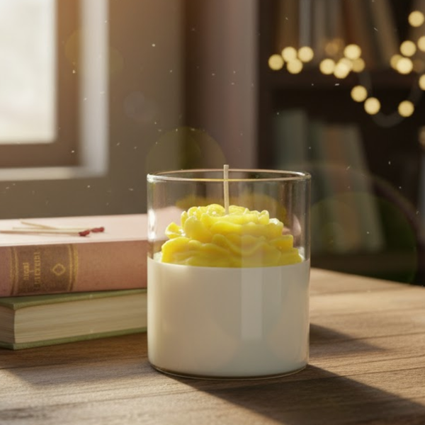 Yellow Rose Candle Scented Lovely Candle Smooth Oud Aroma | Scented Candle