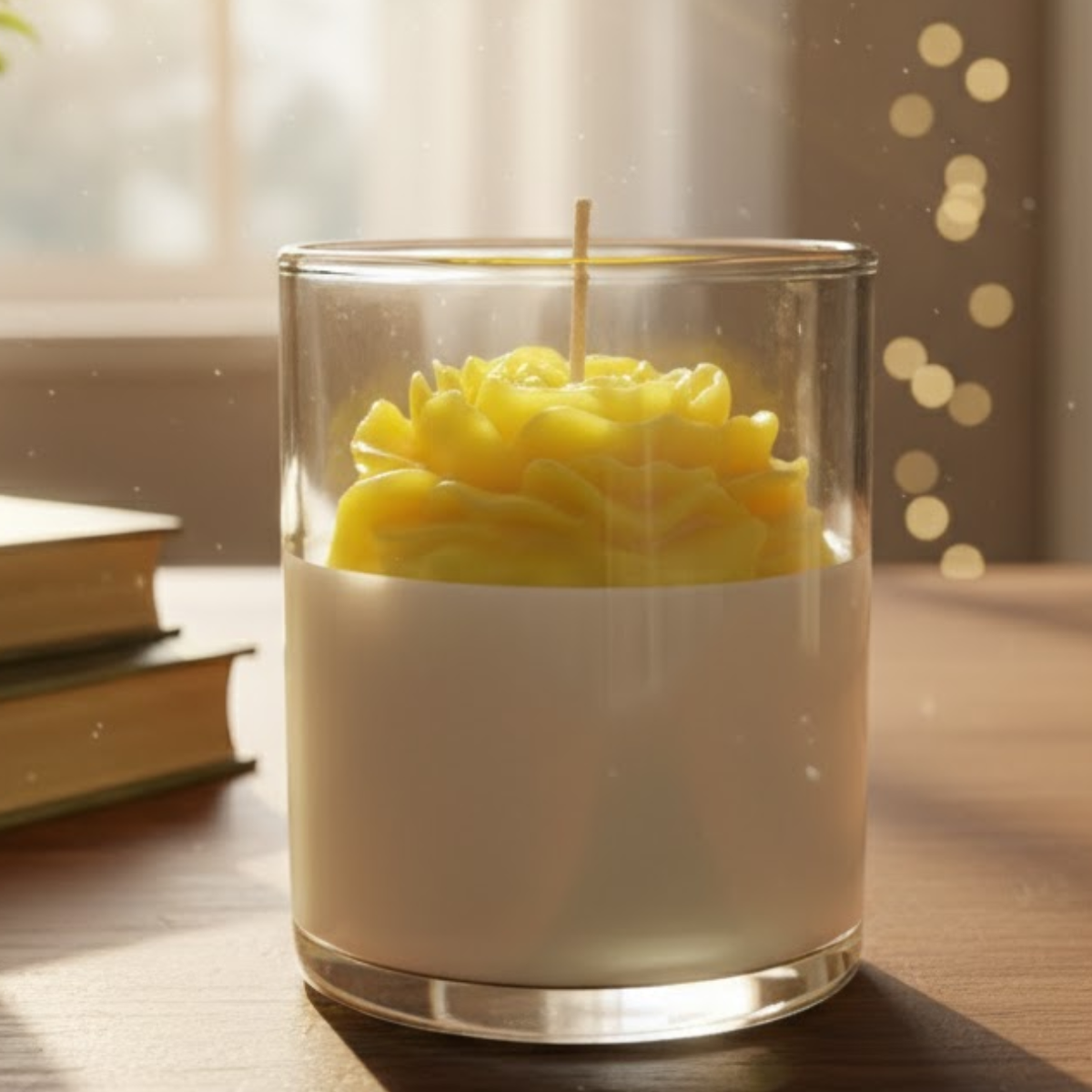 Yellow Rose Candle Scented Lovely Candle Smooth Oud Aroma | Scented Candle