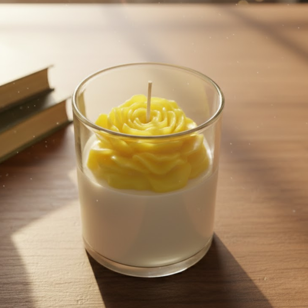 Yellow Rose Candle Scented Lovely Candle Smooth Oud Aroma | Scented Candle