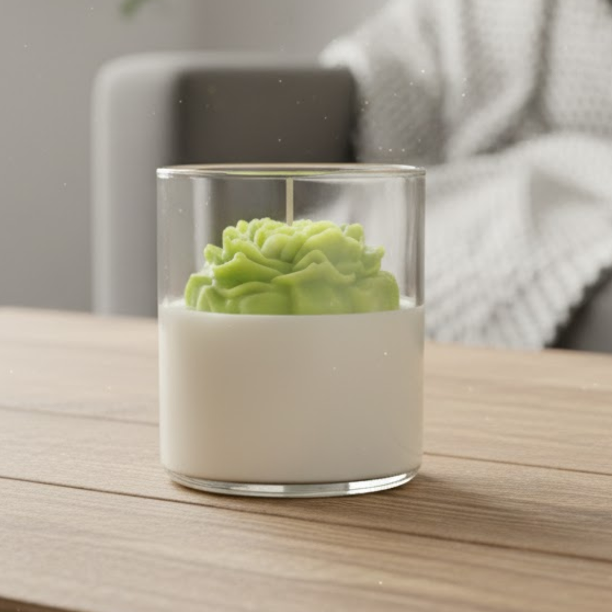 Green Rose Candle Scented Lovely Candle Smooth Oud Aroma | Scented Candle