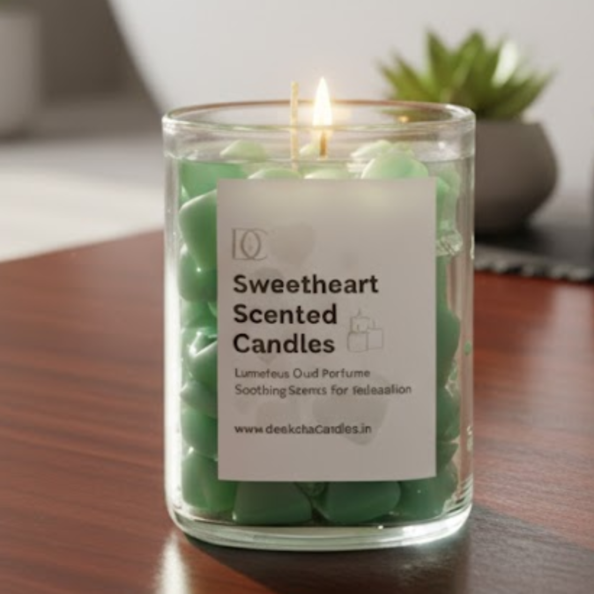 Sweetheart Candle | Scented Lovely Candle Jelly Candle Smooth Oud Aroma | 100% Pure Soya Wax | Deeksha Candles