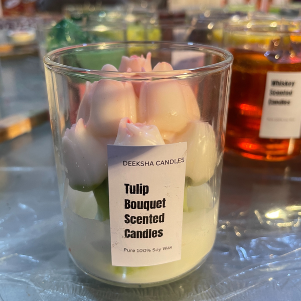 Tulip Bouquet Scented Candles Lovely Candle Smooth Oud Aroma | Scented Candle