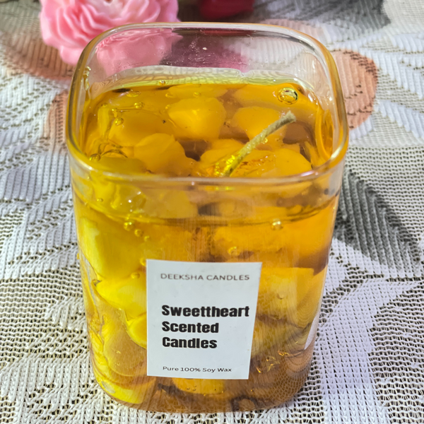 Sweetheart Candles | Scented Lovely Candle Jelly Candle Smooth Oud Aroma and  Lavender | 100% Pure Soya Wax | Deeksha Candles