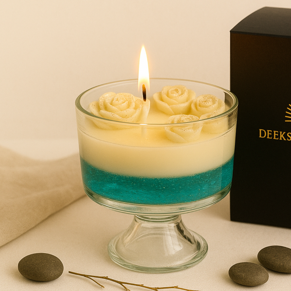Ocean Bloom Multi Rose Gel Candle | Perfect for Home Décor & Gifting