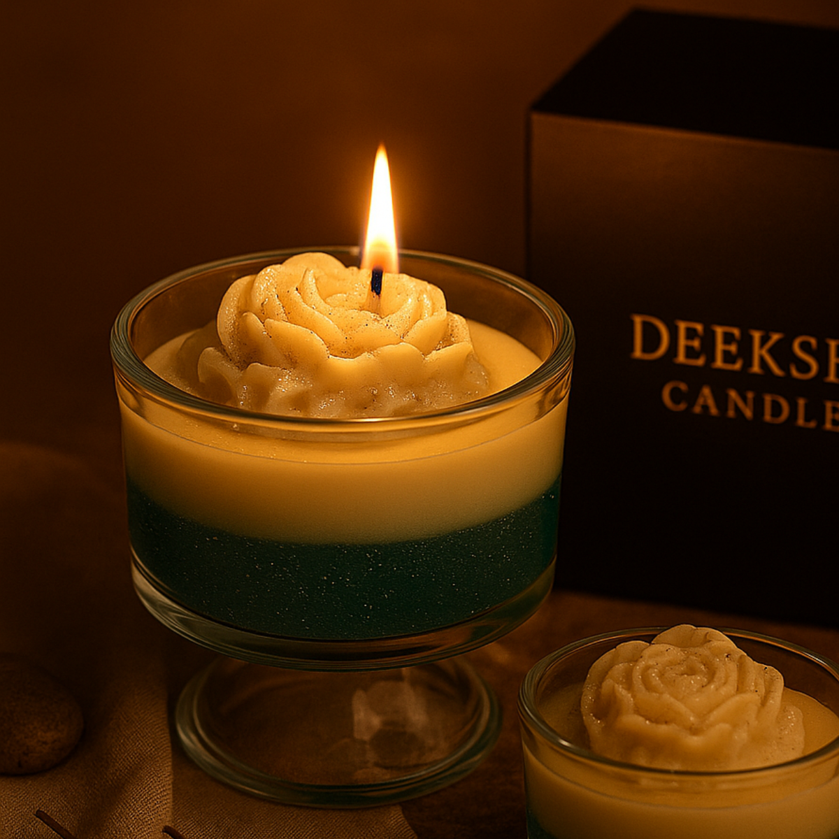 Ocean Bloom Rose Gel Candle | Perfect for Home Décor & Gifting