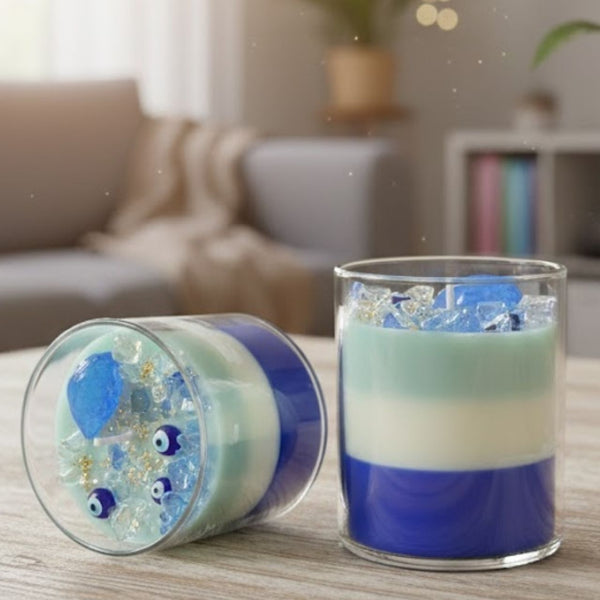 Evil Eye Scented Candle | Lovely Candle Smooth Oud Aroma | Scented Candle
