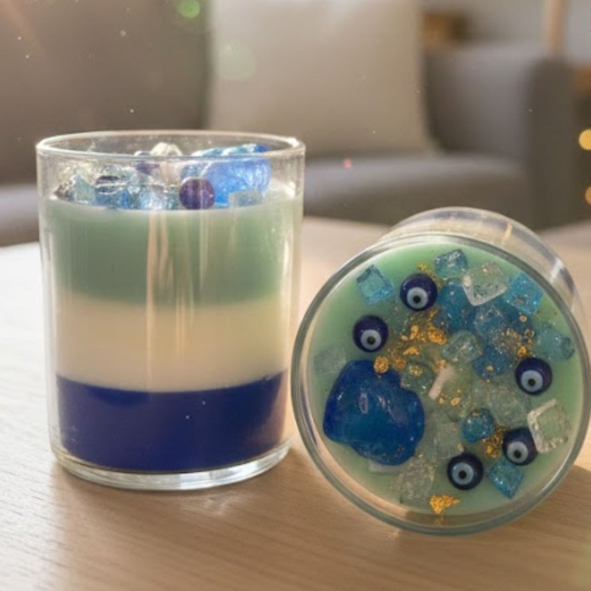 Evil Eye Scented Candle | Lovely Candle Smooth Oud Aroma | Scented Candle