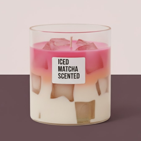 Heart Jelly Candle Iced Matcha Scented Pink Candle Jelly Candle Smooth Oud Aroma