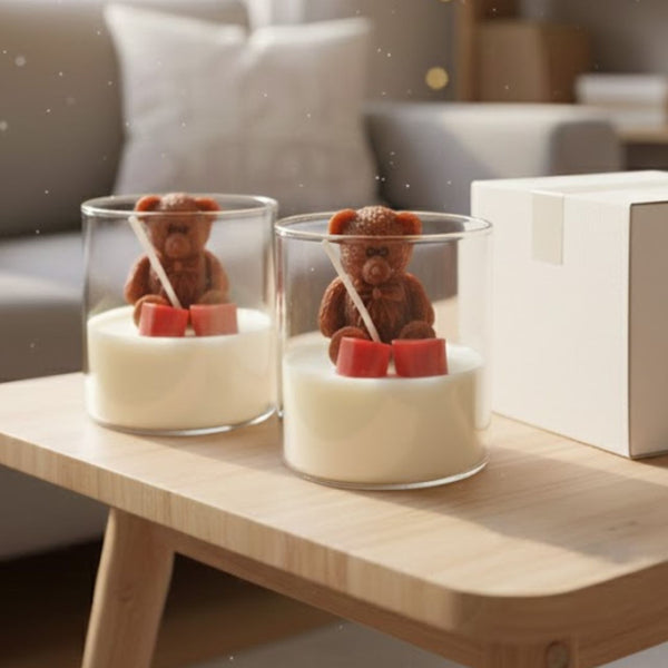 Teddy Bear Scented Candles | Lovely Candle Smooth Oud Aroma | Scented Candle