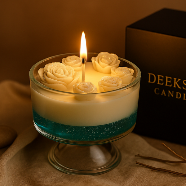 Ocean Bloom Multi Rose Gel Candle | Perfect for Home Décor & Gifting