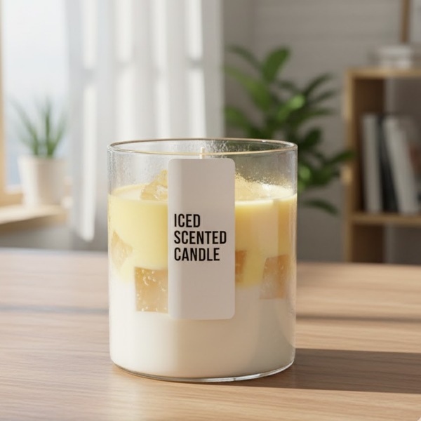 Iced Mango Scented Candle – Premium Soy & Gel Wax Blend | Mango, Oud Smooth Fragrance | Perfect for Gifting & Home Decor