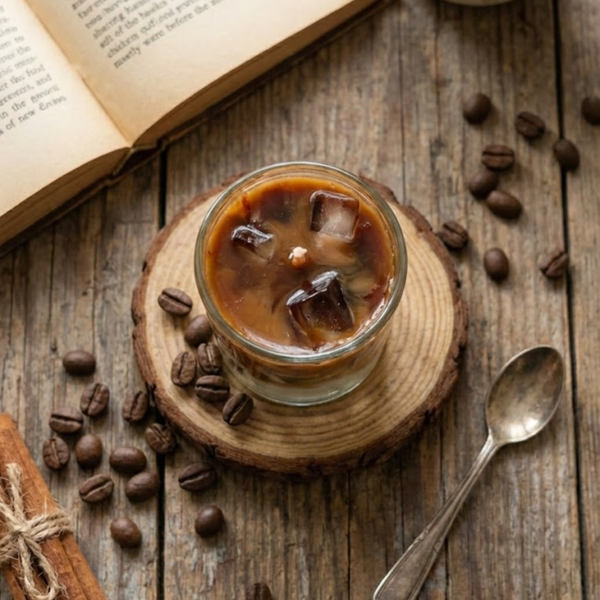 Mini Iced Coffee Scented Candle – Premium Soy & Gel Wax | Coffee & Oud Fragrance | Perfect for Gifting & Home Decor