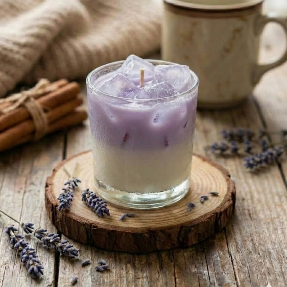 Mini Iced Lavender Latte Candle – Premium Soy & Gel Wax | Perfect for Gifting & Home Decor