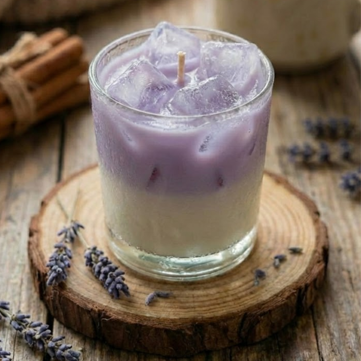 Mini Iced Lavender Latte Candle – Premium Soy & Gel Wax | Perfect for Gifting & Home Decor