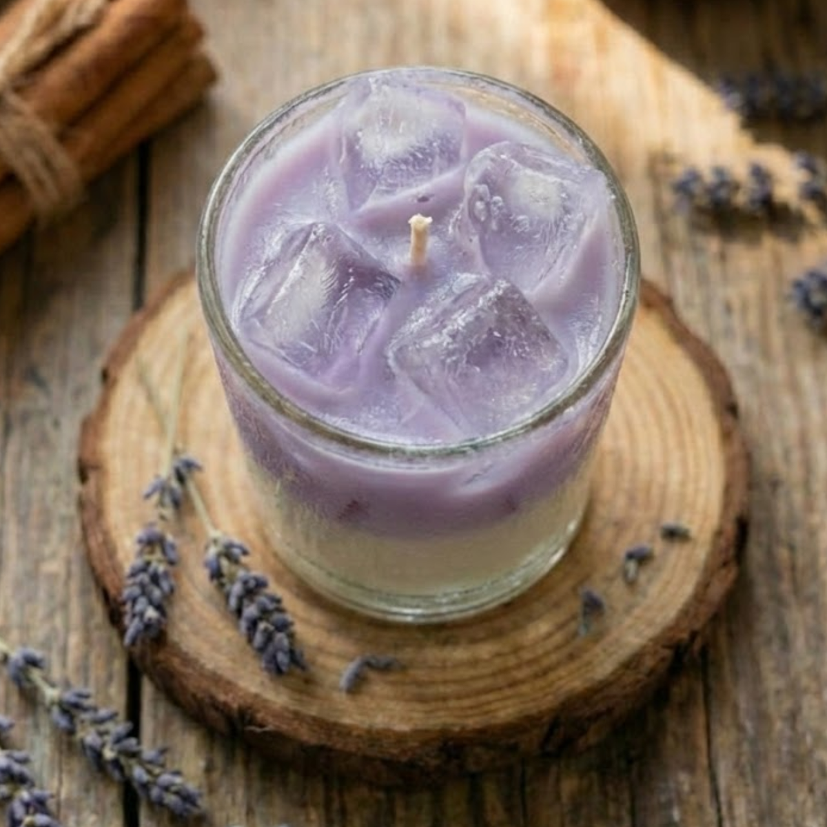Mini Iced Lavender Latte Candle – Premium Soy & Gel Wax | Perfect for Gifting & Home Decor