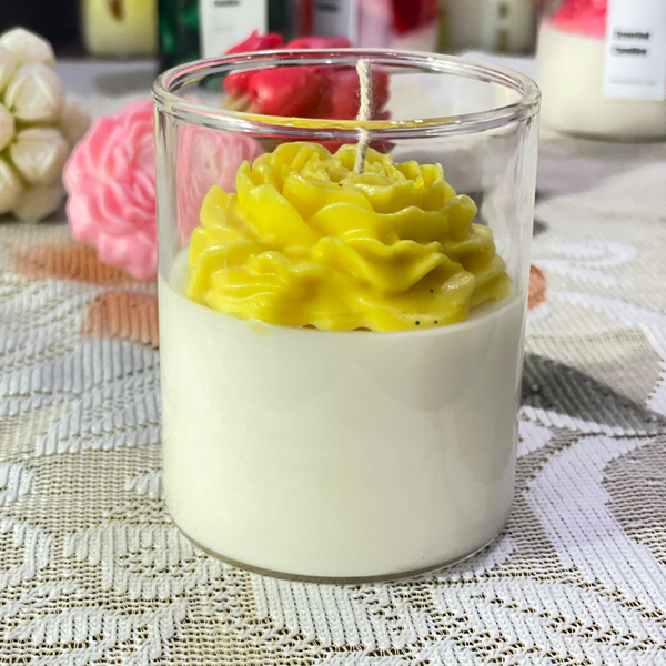 Yellow Rose Candle Scented Lovely Candle Smooth Oud Aroma | Scented Candle