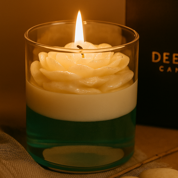 Ocean Bloom Rose Gel Candles | Perfect for Home Décor & Gifting