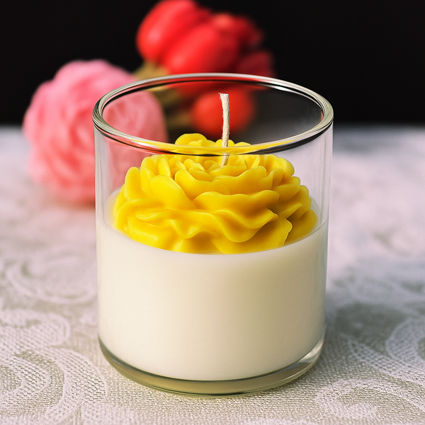 Yellow Rose Candle Scented Lovely Candle Smooth Oud Aroma | Scented Candle