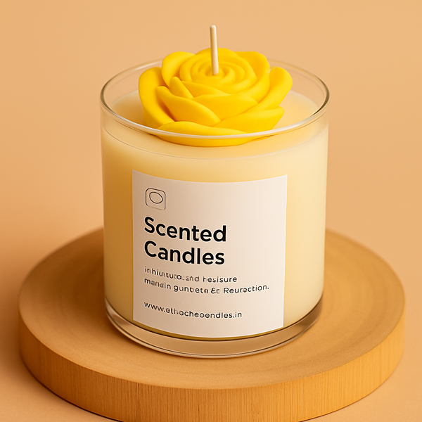 Yellow Rose Candle Scented Lovely Candle Smooth Oud Aroma | Scented Candle