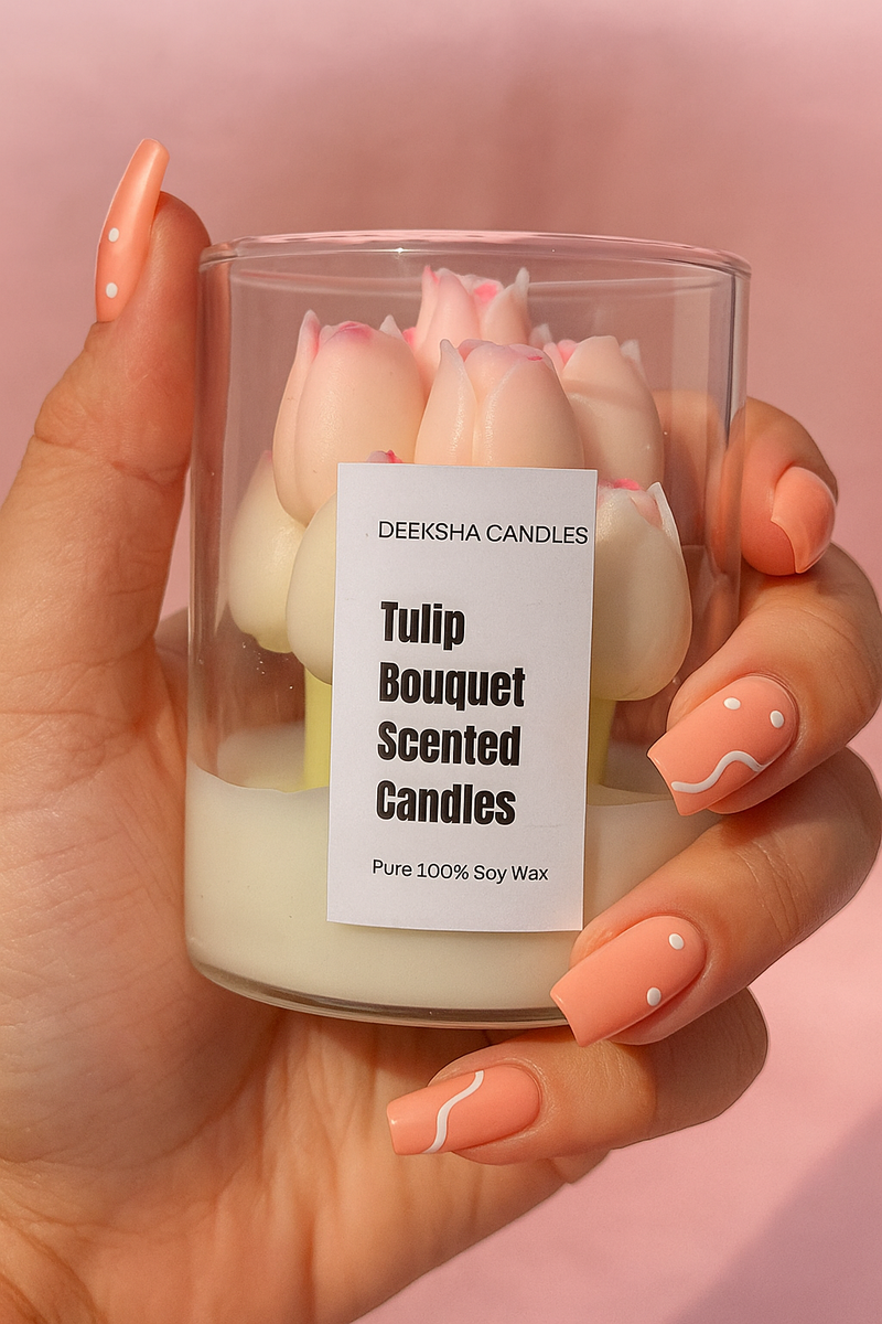 Tulip Bouquet Scented Candles Lovely Candle Smooth Oud Aroma | Scented Candle