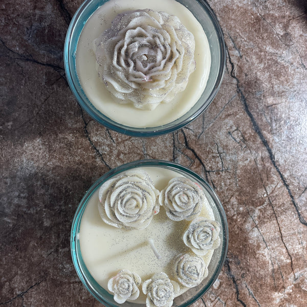 Ocean Bloom Rose Gel Candle | Perfect for Home Décor & Gifting