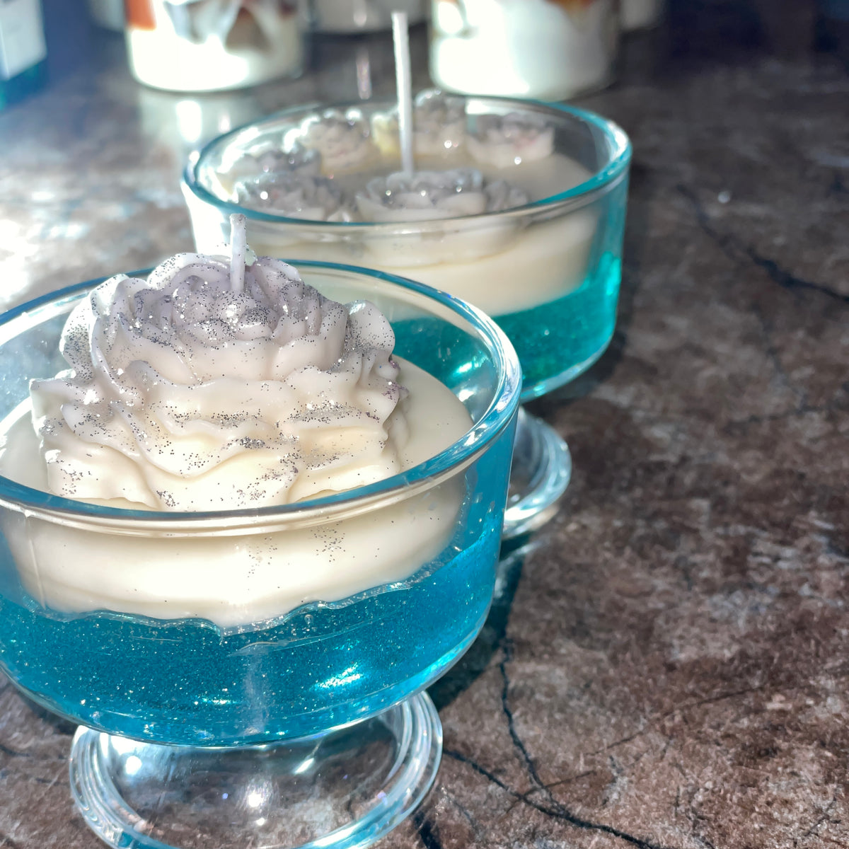Ocean Bloom Rose Gel Candle | Perfect for Home Décor & Gifting