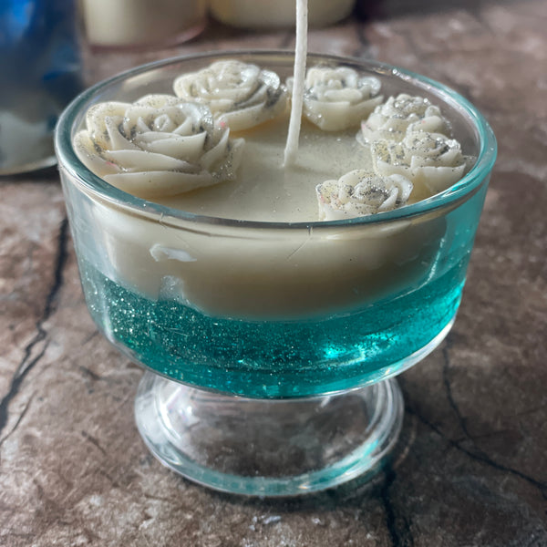 Ocean Bloom Multi Rose Gel Candle | Perfect for Home Décor & Gifting