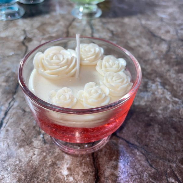 Rosy Cheesecake Multi Rose Gel Candle | Perfect for Home Décor & Gifting