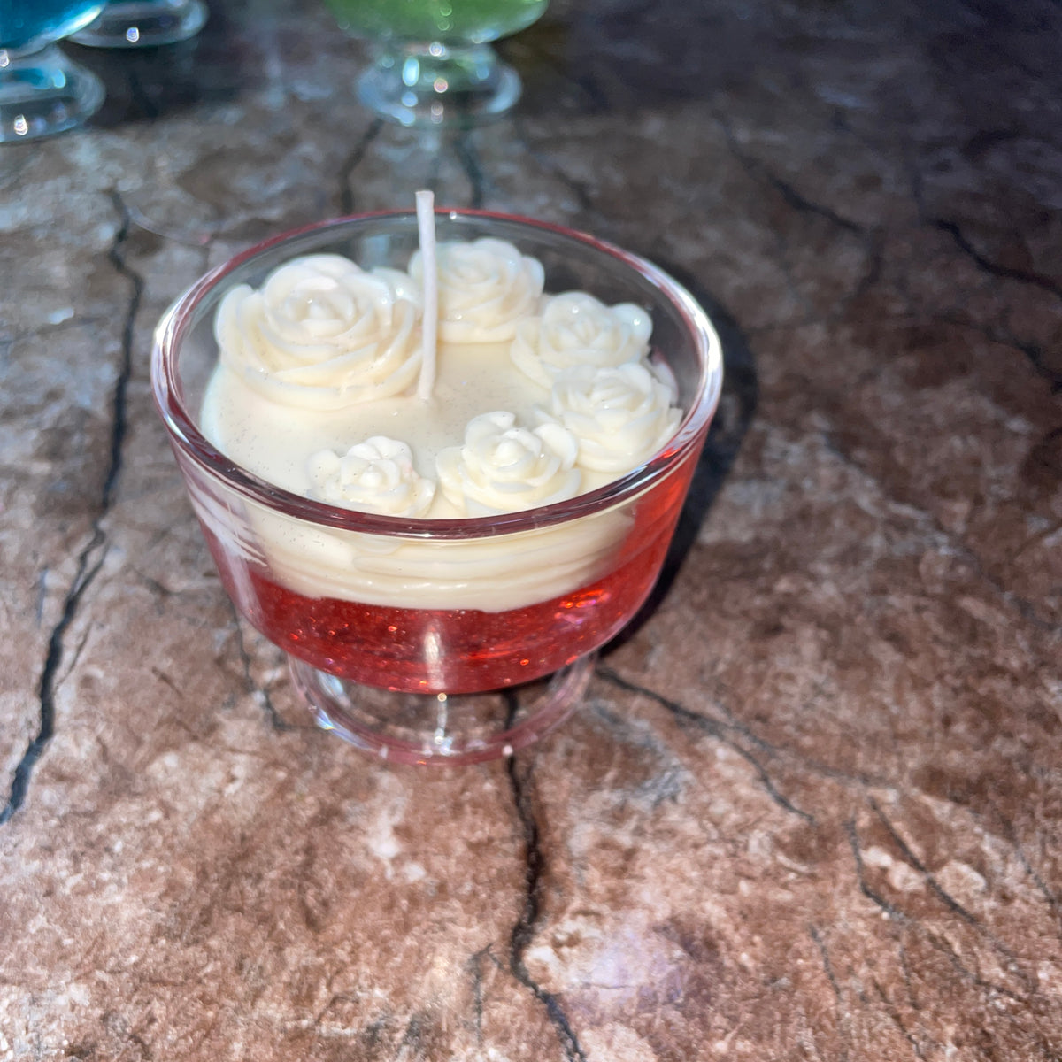 Rosy Cheesecake Multi Rose Gel Candle | Perfect for Home Décor & Gifting