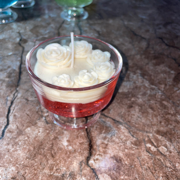 Rosy Cheesecake Multi Rose Gel Candle | Perfect for Home Décor & Gifting