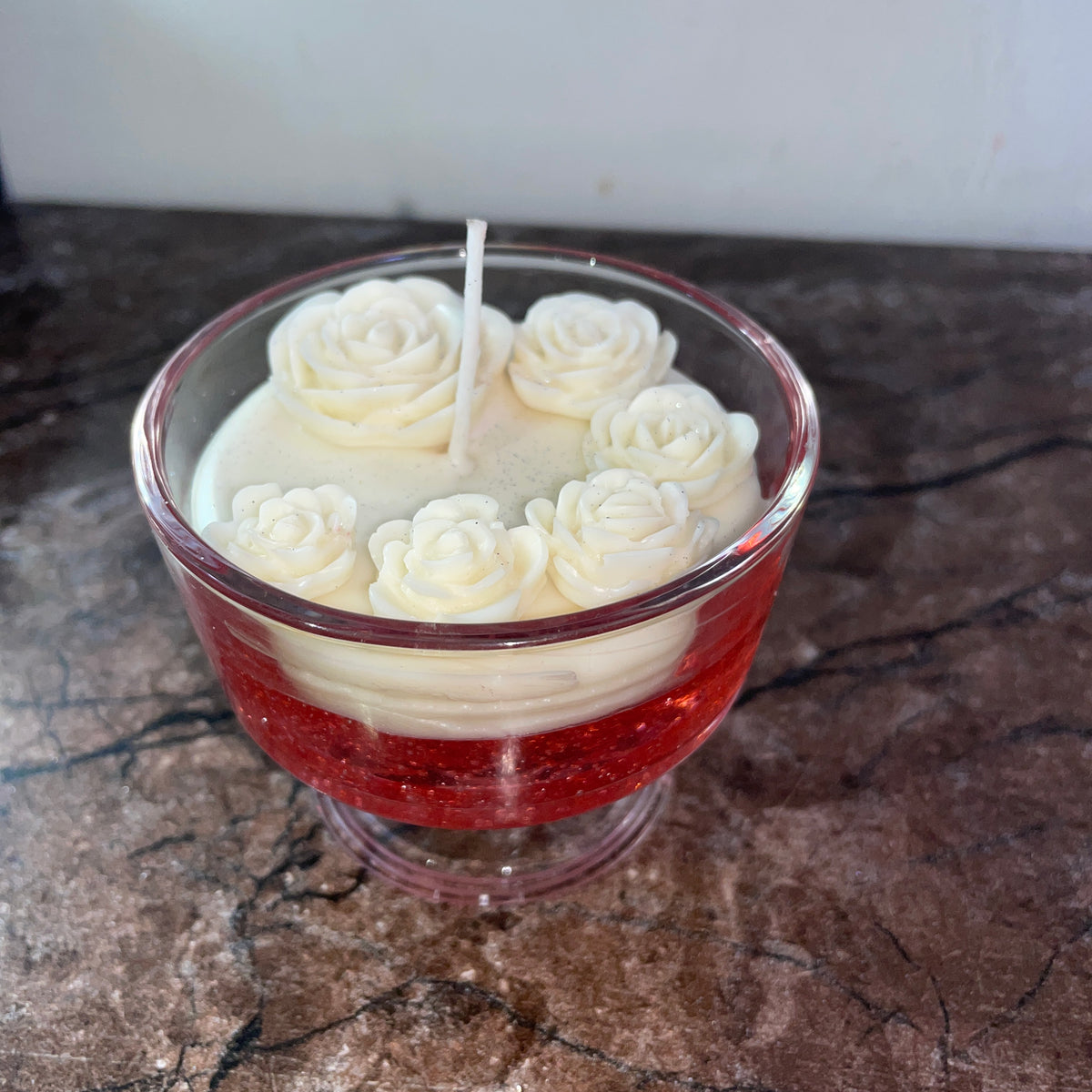 Rosy Cheesecake Multi Rose Gel Candle | Perfect for Home Décor & Gifting