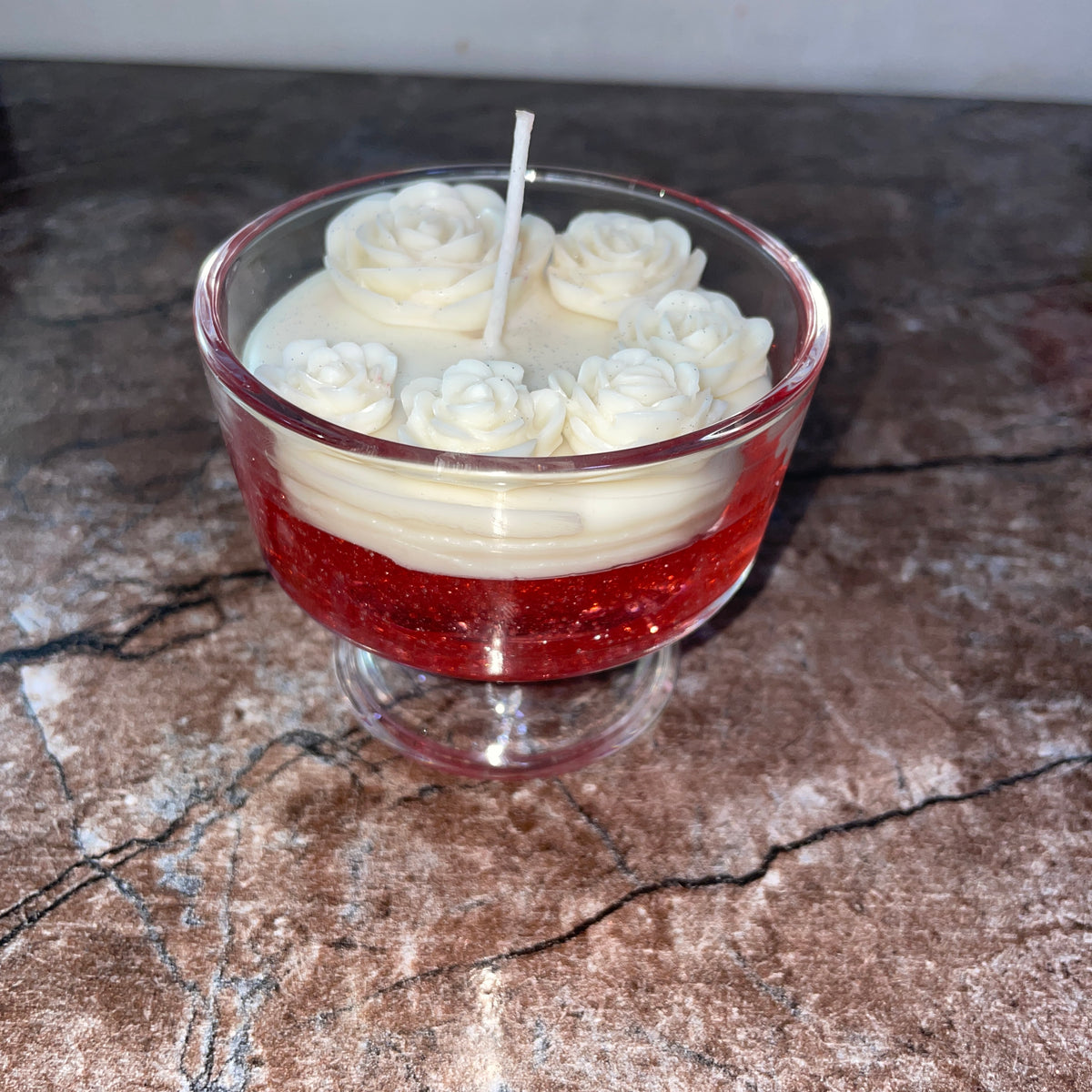 Rosy Cheesecake Multi Rose Gel Candle | Perfect for Home Décor & Gifting