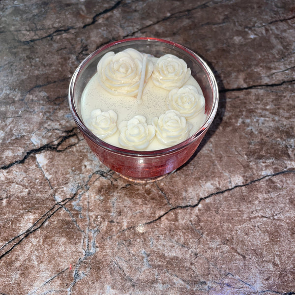 Rosy Cheesecake Multi Rose Gel Candle | Perfect for Home Décor & Gifting