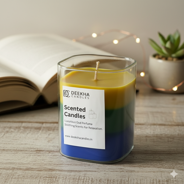 Colorful Scented Candle – Long-Lasting Soy Wax | Vibrant Fragrance & Decor | Deeksha Candles