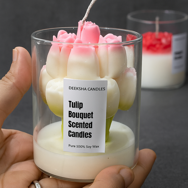 Tulip Bouquet Scented Candles Lovely Candle Smooth Oud Aroma | Scented Candle
