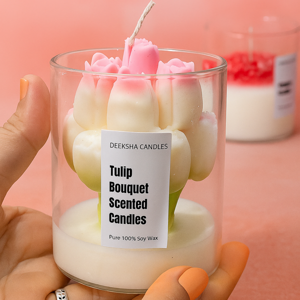 Tulip Bouquet Scented Candles Lovely Candle Smooth Oud Aroma | Scented Candle